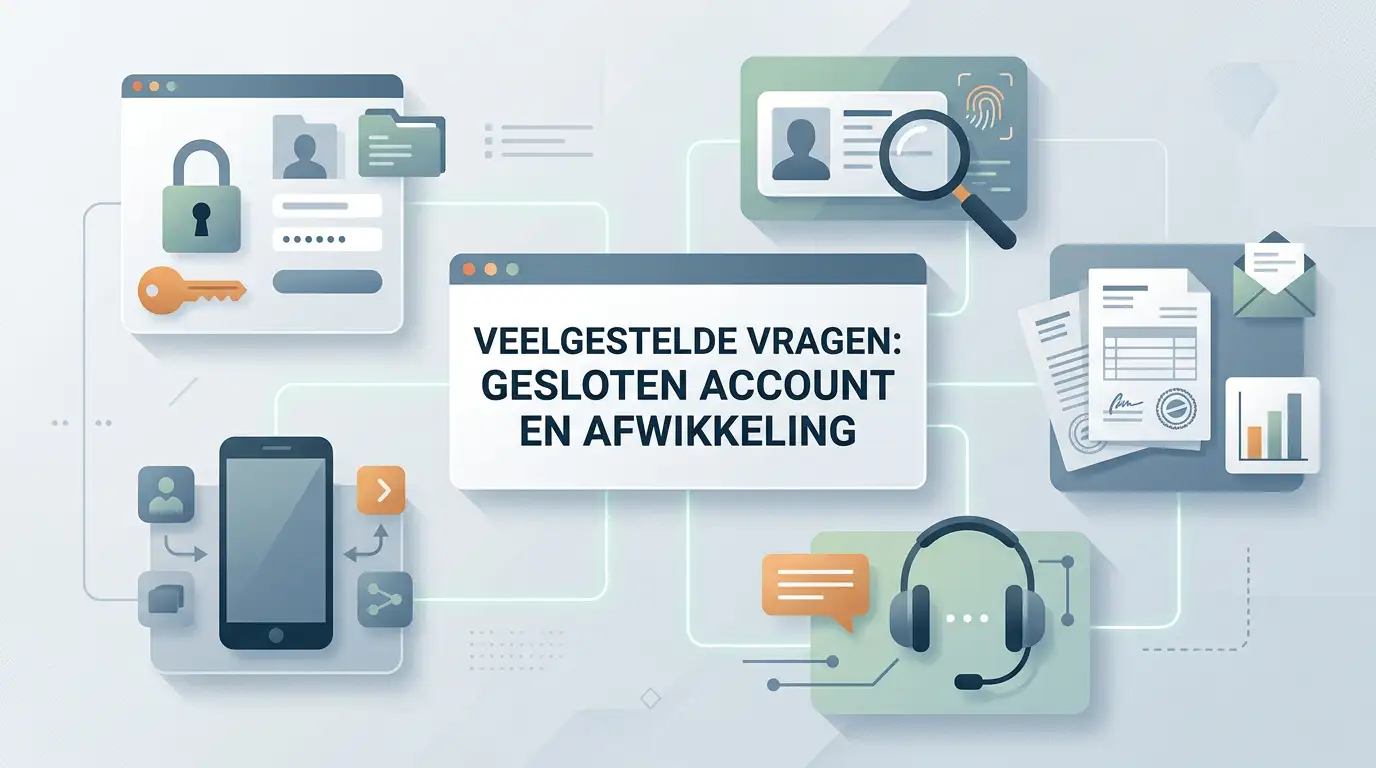 Neutrale illustratie van login, mobiel, verificatie, support en belasting als FAQ-thema's